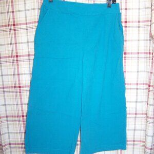 Teal Wide Leg Crop Pants Sz L